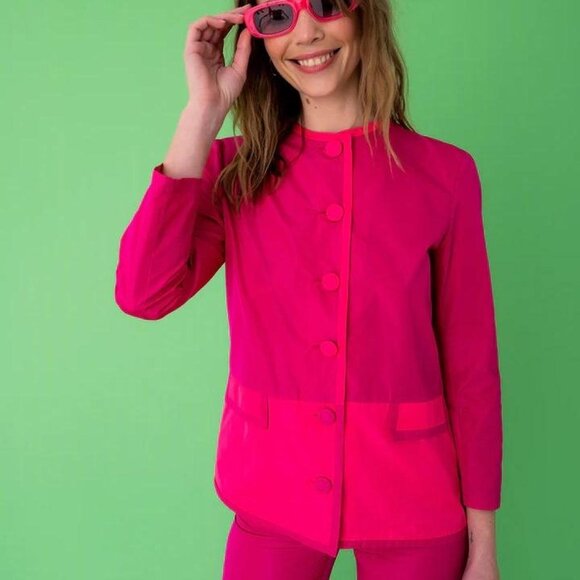 Maria de la Orden Christi Shirt Jacket in Fuchsia Pink - Picture 2 of 4